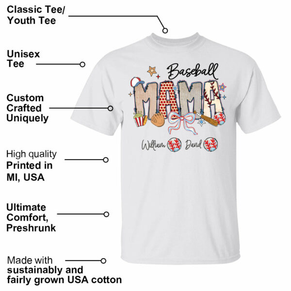 Baseball Mama - Personalized Shirt Gift For Grandma Vr2 - Image 2