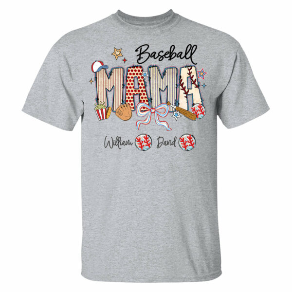 Baseball Mama - Personalized Shirt Gift For Grandma Vr2 - Image 8