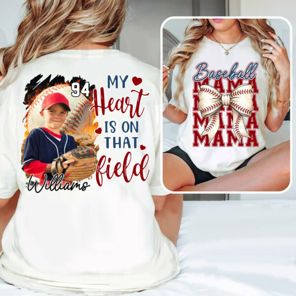 Baseball Mama Shirt, Personalized Baseball Shirt, Gift For Baseball Lover Tu24 - Image 6