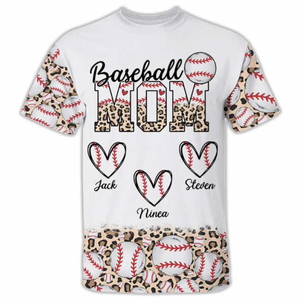 Baseball Mom - Personalized All Over Print Shirt - Image 2