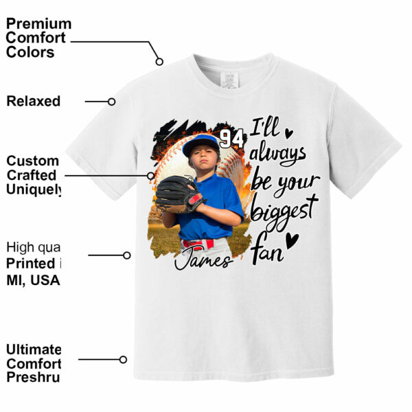 Baseball Mom, I'll Be Your Biggest Fan - Personalize Baseball Shirt Gift for Baseball Mom Tu24 - Image 2