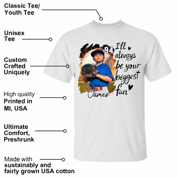 Baseball Mom, I'll Be Your Biggest Fan - Personalize Baseball Shirt Gift for Baseball Mom Tu24 - Image 3