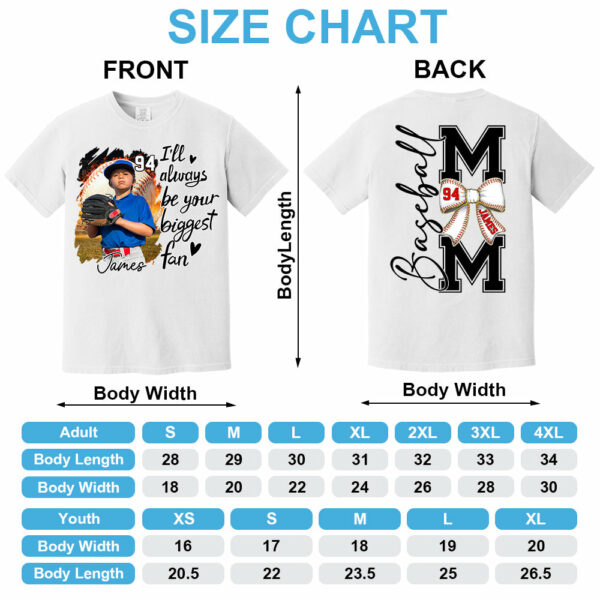 Baseball Mom, I'll Be Your Biggest Fan - Personalize Baseball Shirt Gift for Baseball Mom Tu24 - Image 4