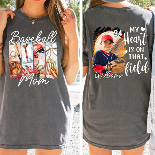 Baseball Mom Shirt, Personalized Baseball Shirt, Gift For Baseball Lover Tu24 - Image 2