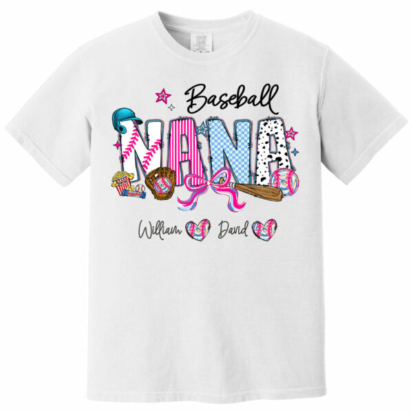 Baseball NaNa Pink Ver - Custom Nicknames Mom Grandma & Kid Names NA04 - Image 3