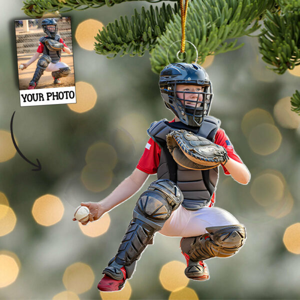 Baseball Ornament - Personalized Custom Photo Mica Ornament - Christmas Gift For Sport Lover - Image 2