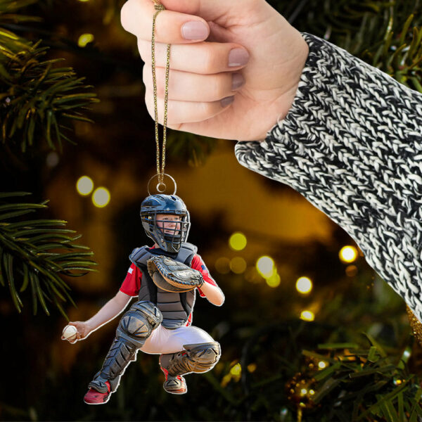 Baseball Ornament - Personalized Custom Photo Mica Ornament - Christmas Gift For Sport Lover - Image 5