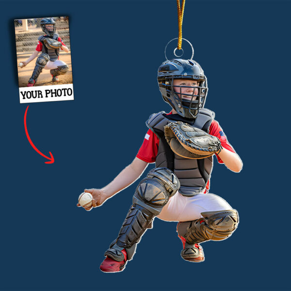 Baseball Ornament - Personalized Custom Photo Mica Ornament - Christmas Gift For Sport Lover - Image 4