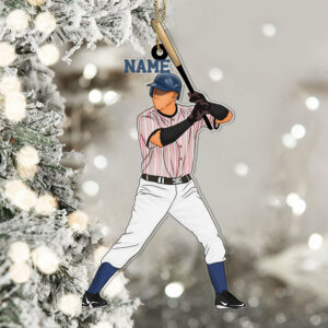 Baseball Personalized Ornament For Baseball Lovers - Baseball Player Custom Shaped Acrylic Ornament