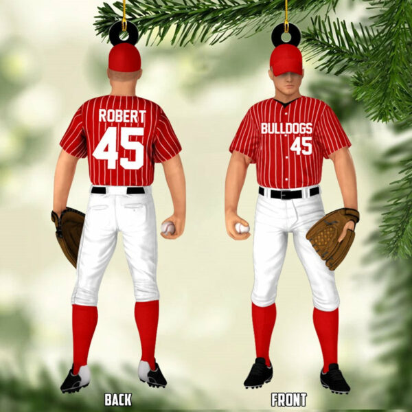Baseball Player Acrylic Christmas Ornament Custom Name Number Baseball Team Gift H2511 - Image 7