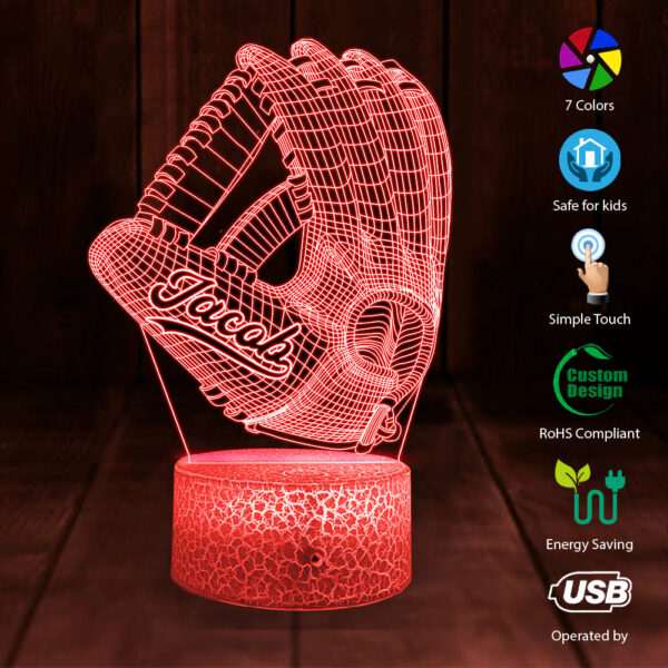 Baseball Player Led Light, Led Color Changing Night Light For Baseball Lovers K1702 - Image 3