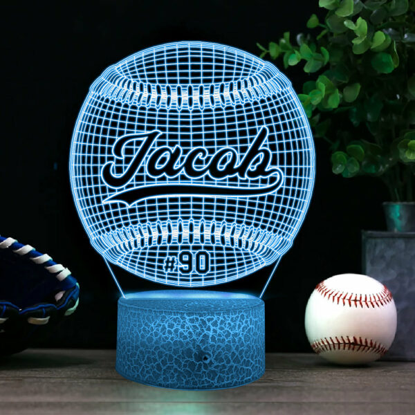 Baseball Player Led Light, Led Color Changing Night Light For Baseball Lovers K1702 - Image 2