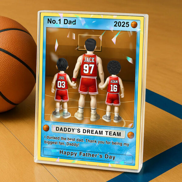 Basketball Dad - Personalized Acrylic Block Plaque For Basketball Dad Husband Grandpa NA04 - Image 6