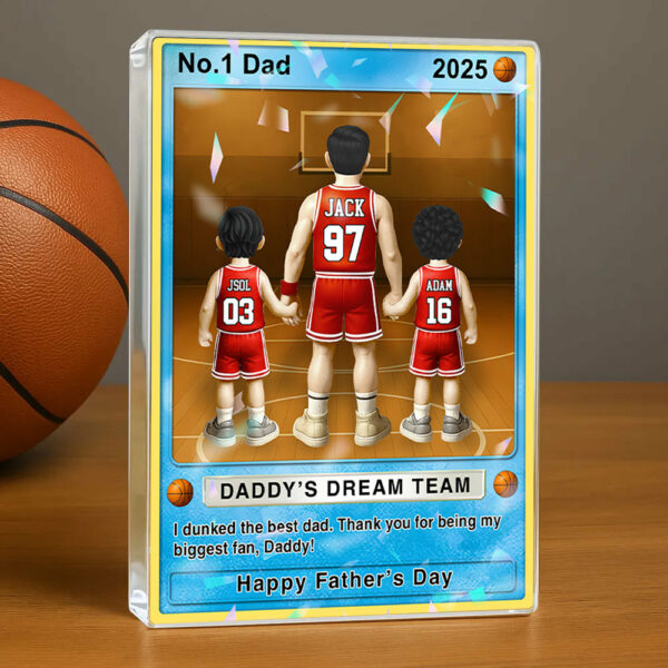 Basketball Dad - Personalized Acrylic Block Plaque For Basketball Dad Husband Grandpa NA04
