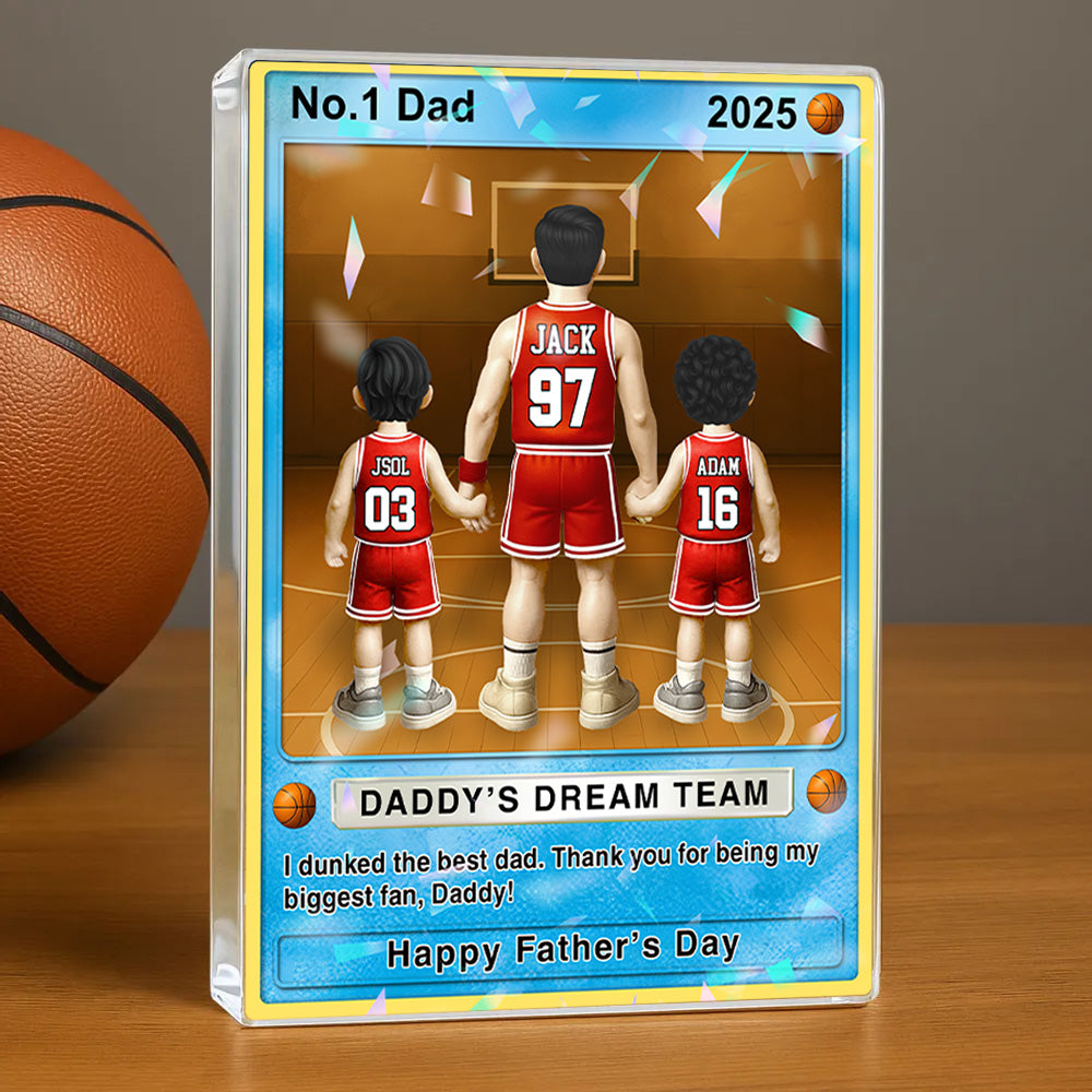 Basketball Dad - Personalized Acrylic Block Plaque For Basketball Dad Husband Grandpa NA04