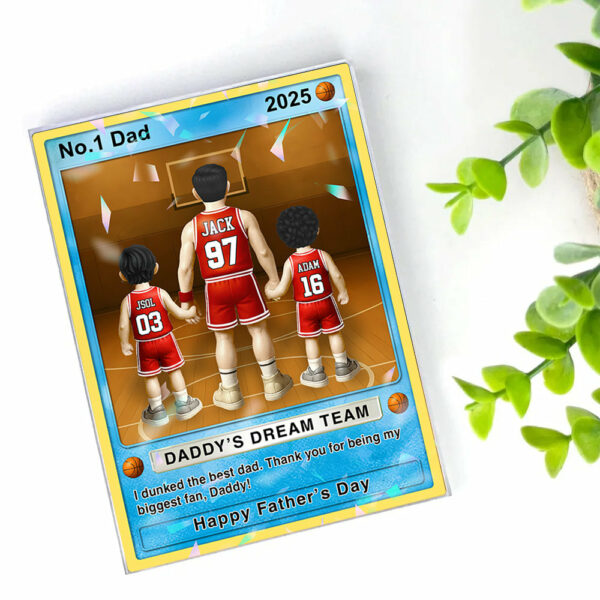Basketball Dad - Personalized Acrylic Block Plaque For Basketball Dad Husband Grandpa NA04 - Image 2