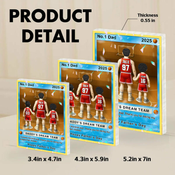 Basketball Dad - Personalized Acrylic Block Plaque For Basketball Dad Husband Grandpa NA04 - Image 8
