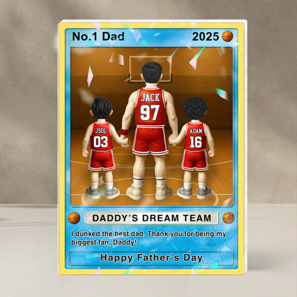 Basketball Dad - Personalized Acrylic Block Plaque For Basketball Dad Husband Grandpa NA04 - Image 4