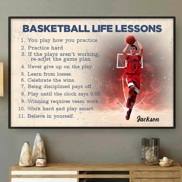Basketball Life Lessons - Personalized Photo Player Poster, Canvas - Image 2