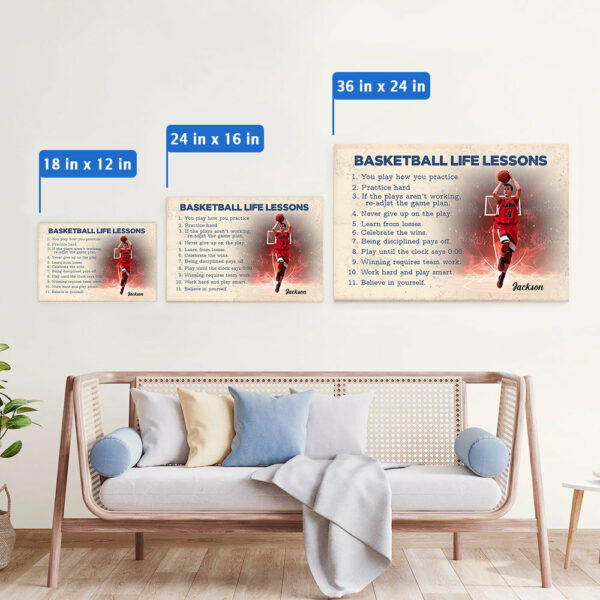 Basketball Life Lessons - Personalized Photo Player Poster, Canvas - Image 5
