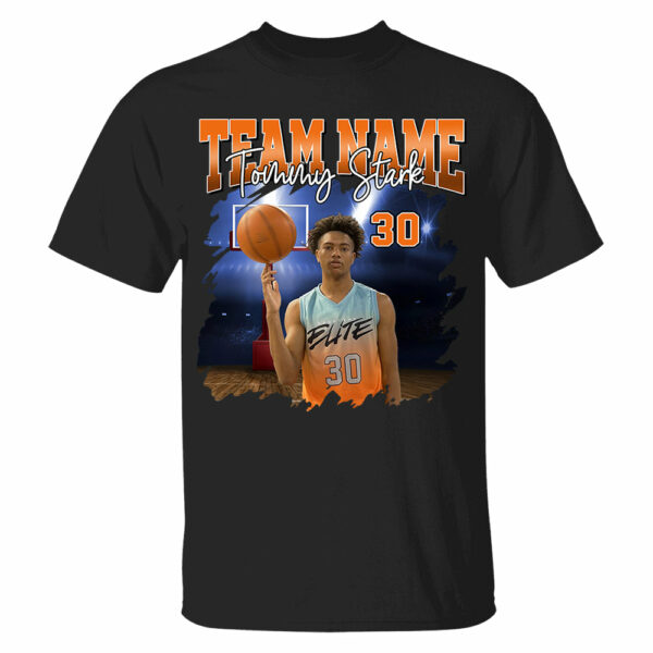 Basketball Personalized Shirt Custom Photo And Team Name, Custom Bootleg Rap Tee Basketball - Image 2