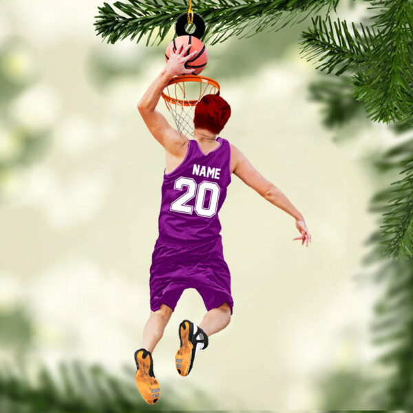 Basketball Player Jumping Dunking Personalized Ornament Gift For Basketball Lovers, Custom Christmas Gifts For Basketball Player H2511 - Image 9