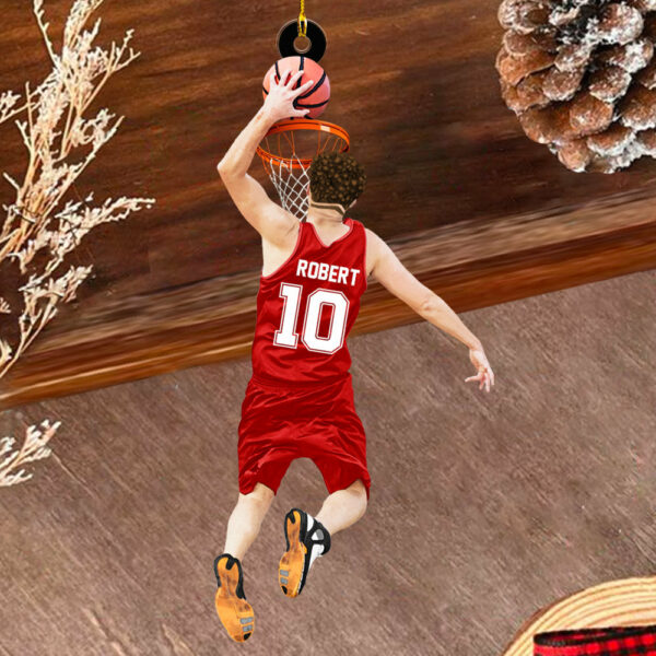 Basketball Player Jumping Dunking Personalized Ornament Gift For Basketball Lovers, Custom Christmas Gifts For Basketball Player H2511 - Image 4