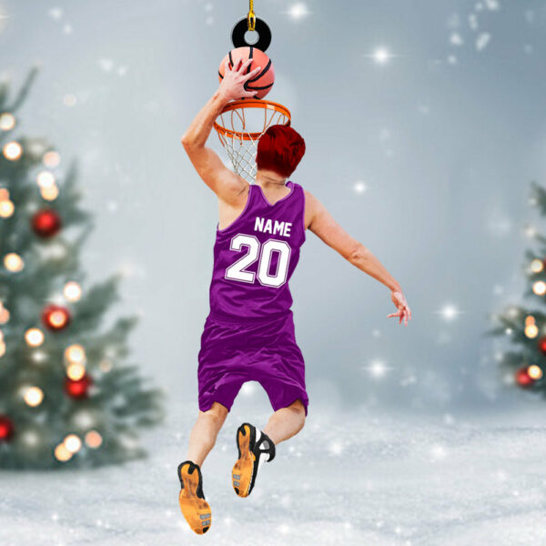 Basketball Player Jumping Dunking Personalized Ornament Gift For Basketball Lovers, Custom Christmas Gifts For Basketball Player H2511 - Image 6