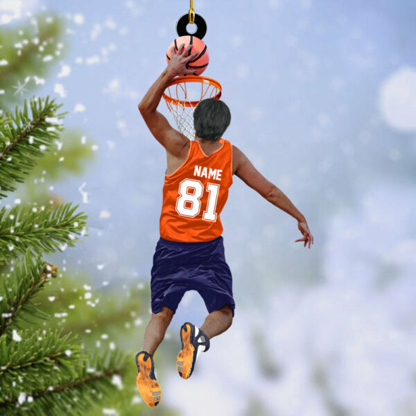 Basketball Player Jumping Dunking Personalized Ornament Gift For Basketball Lovers, Custom Christmas Gifts For Basketball Player H2511 - Image 3