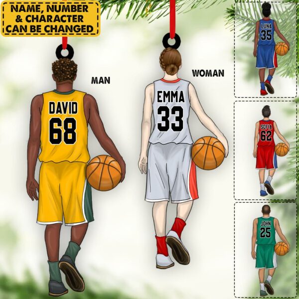 Basketball Player Personalized Ornament Gift For Basketball Lovers - Custom Christmas Gifts For Basketball Player - Image 2