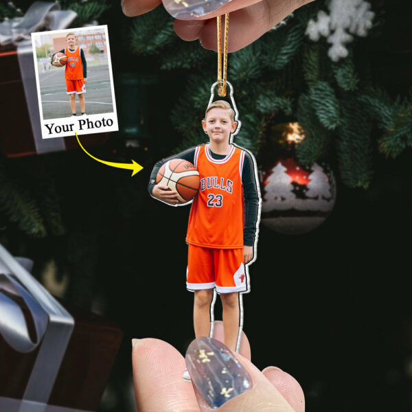 Basketball Player Son & Daughter Custom Photo Acrylic Ornament For Basketball Lovers - Image 3