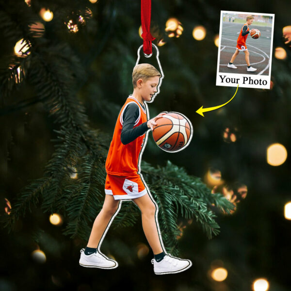 Basketball Player Son & Daughter Custom Photo Acrylic Ornament For Basketball Lovers - Image 4