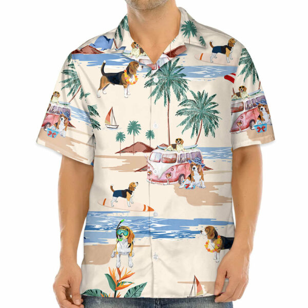 Beagle Summer Beach Hawaiian Shirt, Summer Gift, Hawaiian Shirts For Men, Aloha Beach Shirt - Image 3