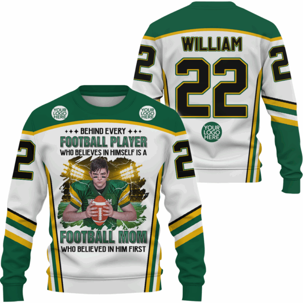 Behind Every Football Player Who Believes In Himself Personalized All Over PrintShirt For GameDay K1702 - Image 5