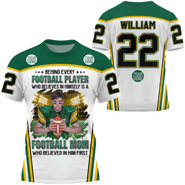 Behind Every Football Player Who Believes In Himself Personalized All Over PrintShirt For GameDay K1702 - Image 4