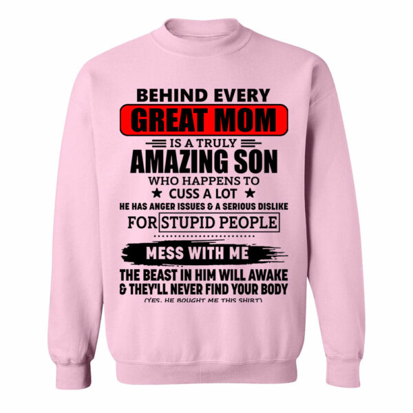 Behind Every Great Mom Is A Truly Amazing Son Shirt Perfect Gift For Mom - Image 9