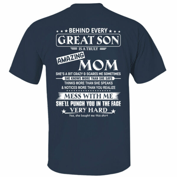 Behind Every Great Son Shirt Perfect Gift For Son From Mom - Image 10