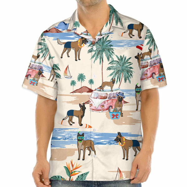 Belgian Malinois Summer Beach Hawaiian Shirt - Image 3