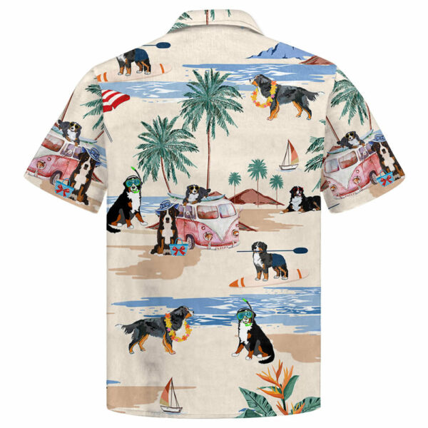Bernese Mountain Summer Beach Hawaiian Shirt - Image 2