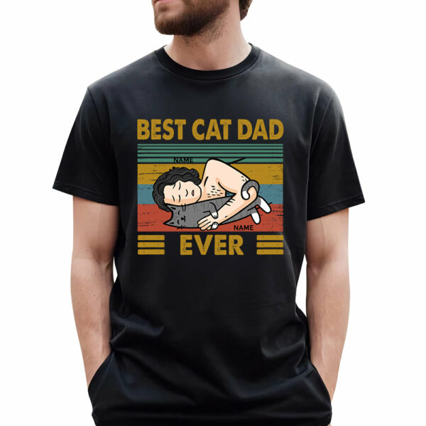 Best Cat Dad Ever Personalized Shirt - Image 3