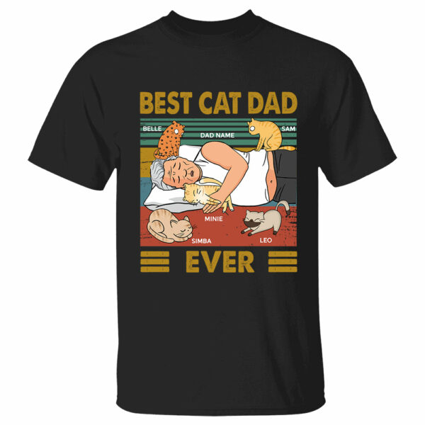 Best Cat Dad Ever Personalized Shirt - Image 2
