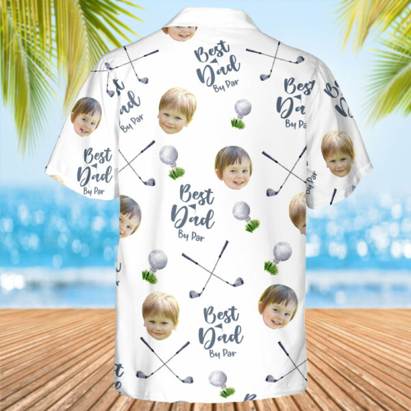 Best Dad By Par - Personalized Hawaiian Shirt with Face, Customized Hawaiian for Golfer, Great Gift for Dad, Father, Golf Gift for Men, Golf Shirt - Image 2