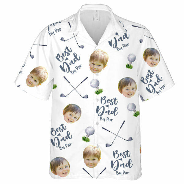 Best Dad By Par - Personalized Hawaiian Shirt with Face, Customized Hawaiian for Golfer, Great Gift for Dad, Father, Golf Gift for Men, Golf Shirt - Image 6