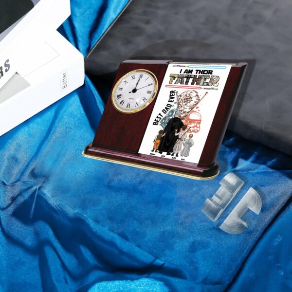 Best Dad Ever - Personalized Acrylic Desk Clock Plaque Gift For Dad - Image 7