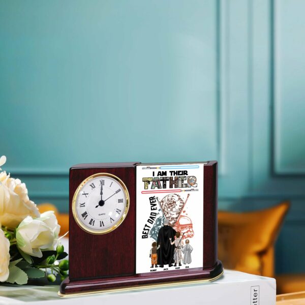 Best Dad Ever - Personalized Acrylic Desk Clock Plaque Gift For Dad - Image 5