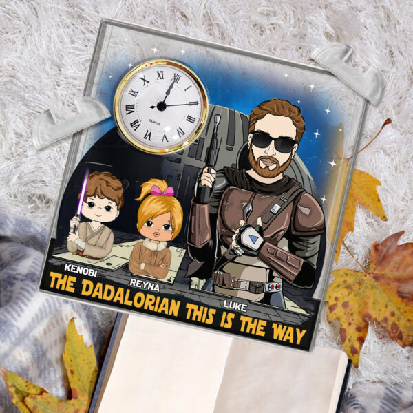 Best Dad Ever - Personalized Acrylic Desk Clock Plaque Gift For Dad - Image 3