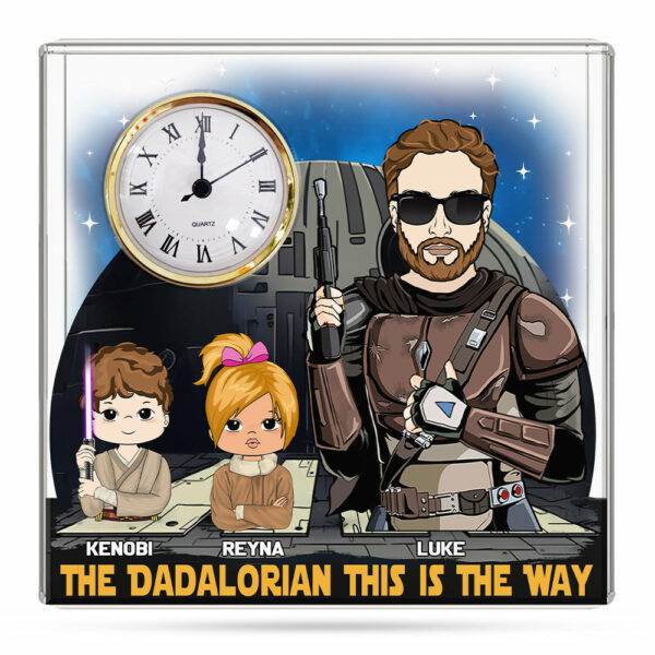 Best Dad Ever - Personalized Acrylic Desk Clock Plaque Gift For Dad - Image 4
