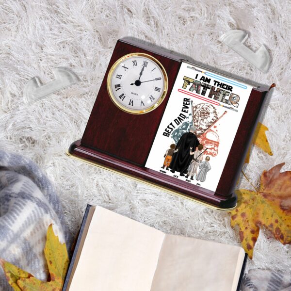 Best Dad Ever - Personalized Acrylic Desk Clock Plaque Gift For Dad - Image 8