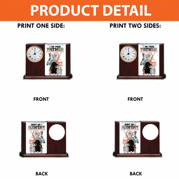Best Dad Ever - Personalized Acrylic Desk Clock Plaque Gift For Dad - Image 4
