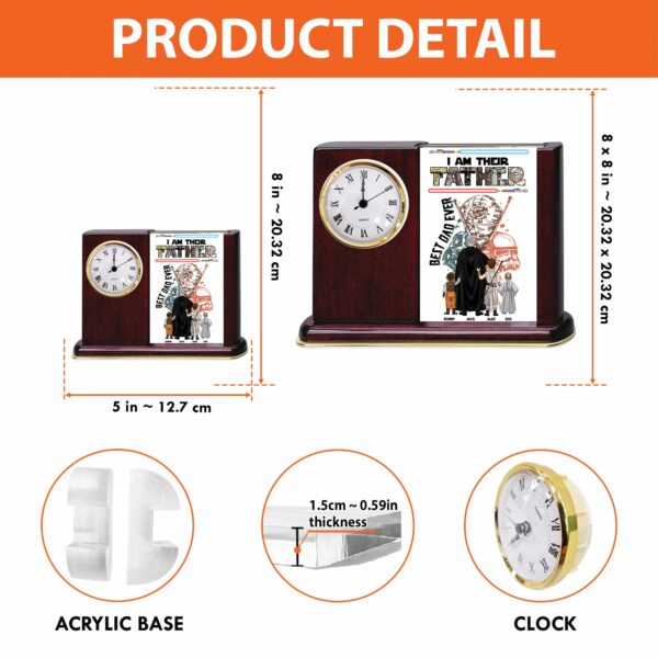 Best Dad Ever - Personalized Acrylic Desk Clock Plaque Gift For Dad - Image 2